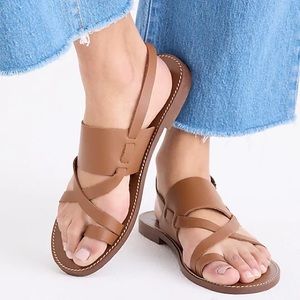 J.Crew Crisscross slingback sandals in brown leather